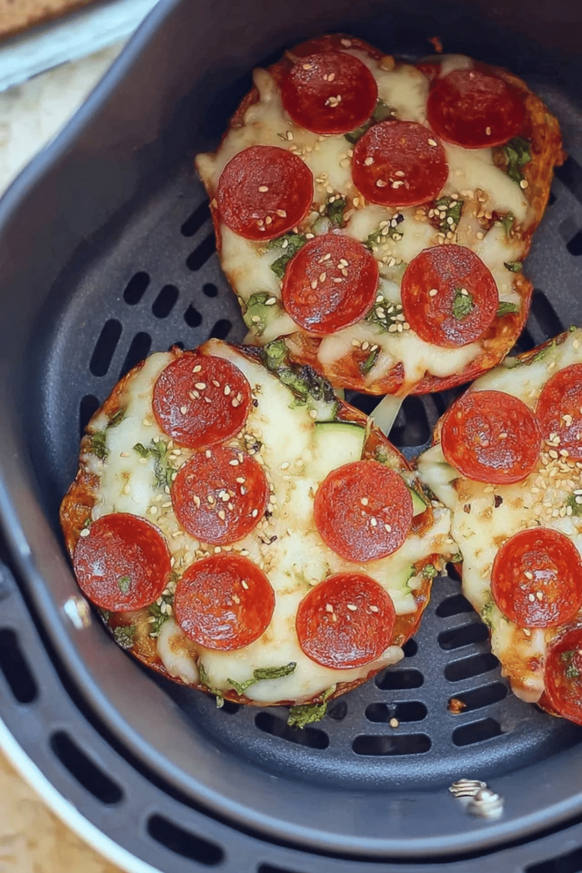 Air Fryer Bagel Pizzas