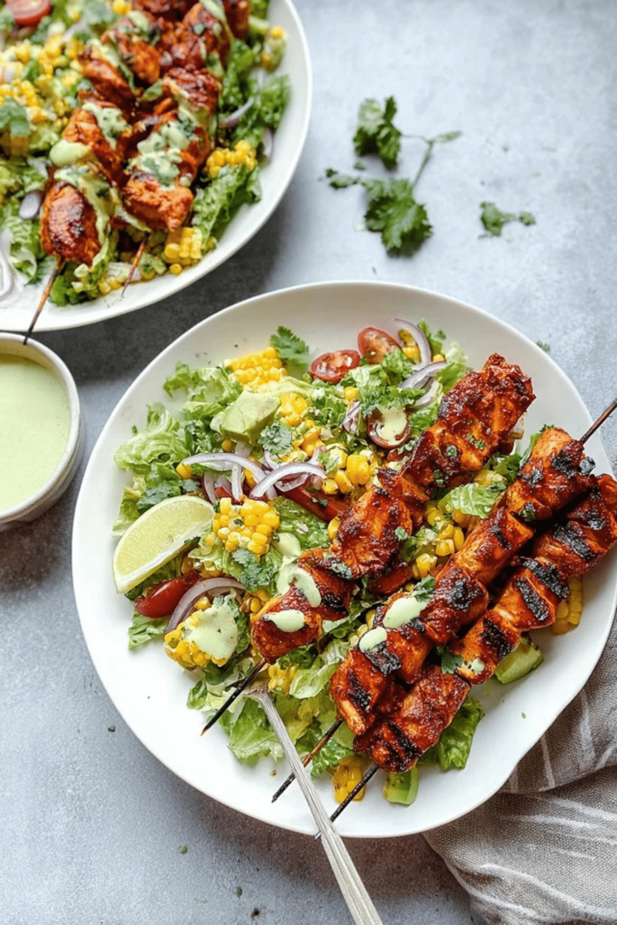 BBQ Chicken Skewer Salad