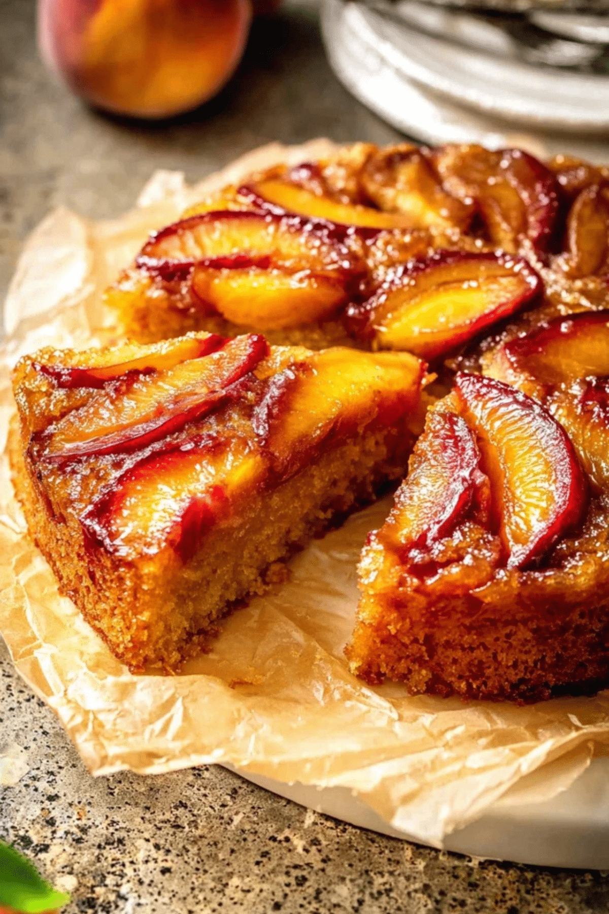 Bourbon Peach Upside Down Cake