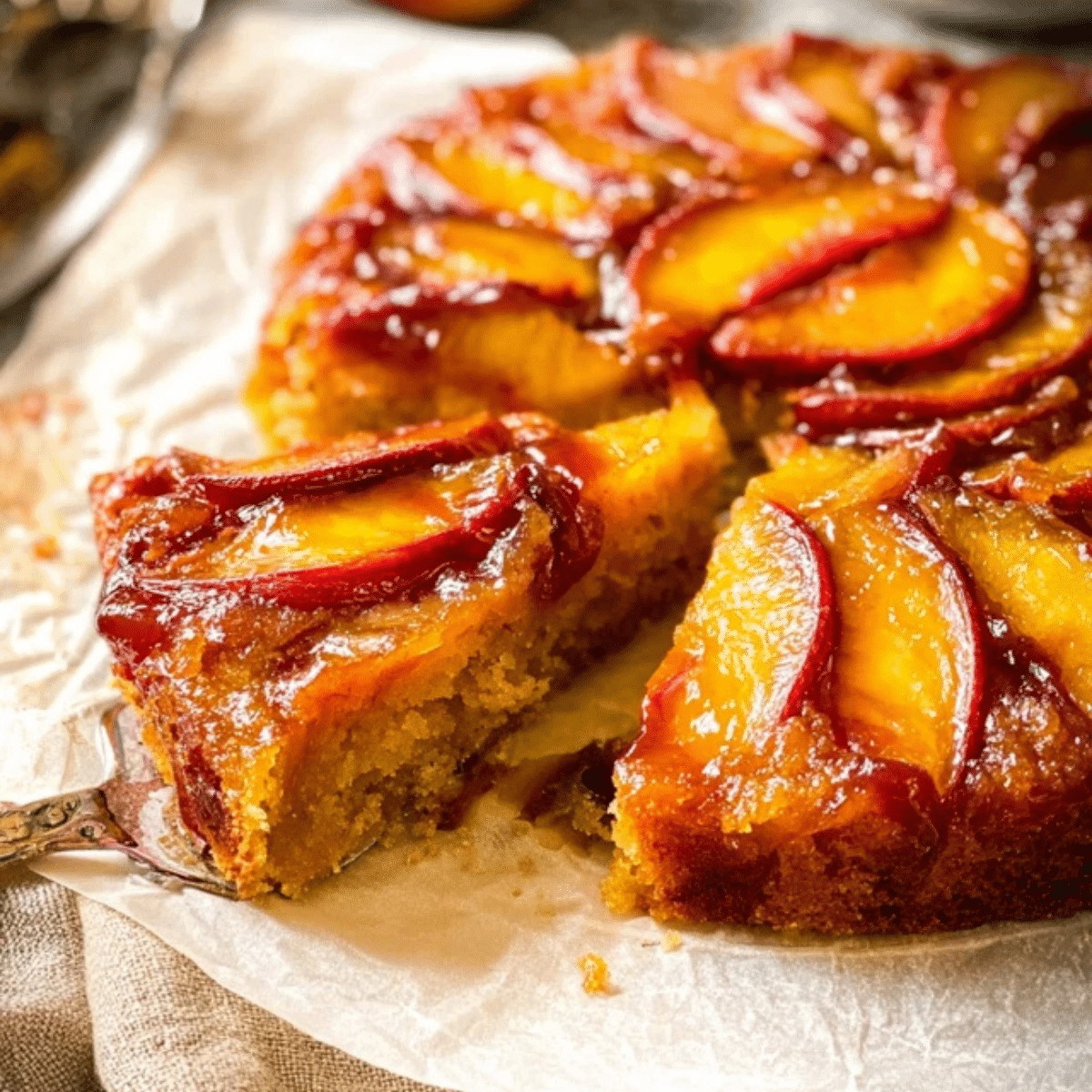 Bourbon Peach Upside Down Cake