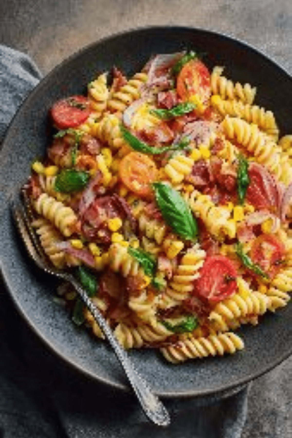 Corn Pasta Salad with Bacon
