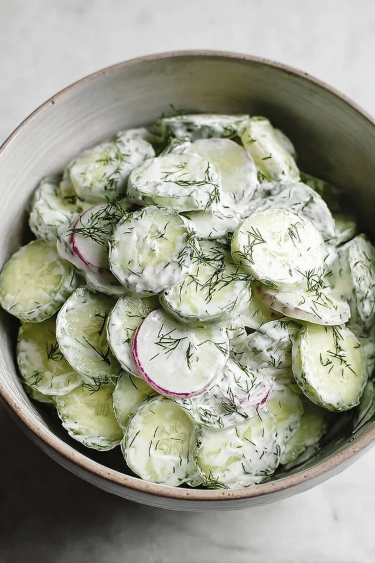 Creamy Dill Cucumber Onion Salad
