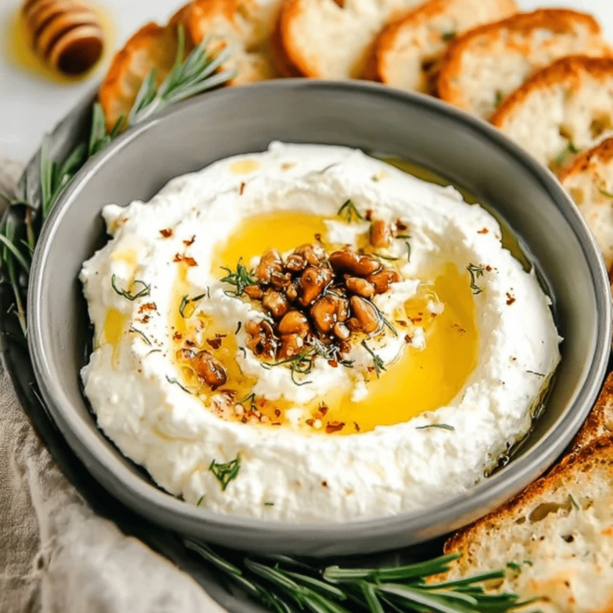 Spicy Ricotta Dip with Hot Honey