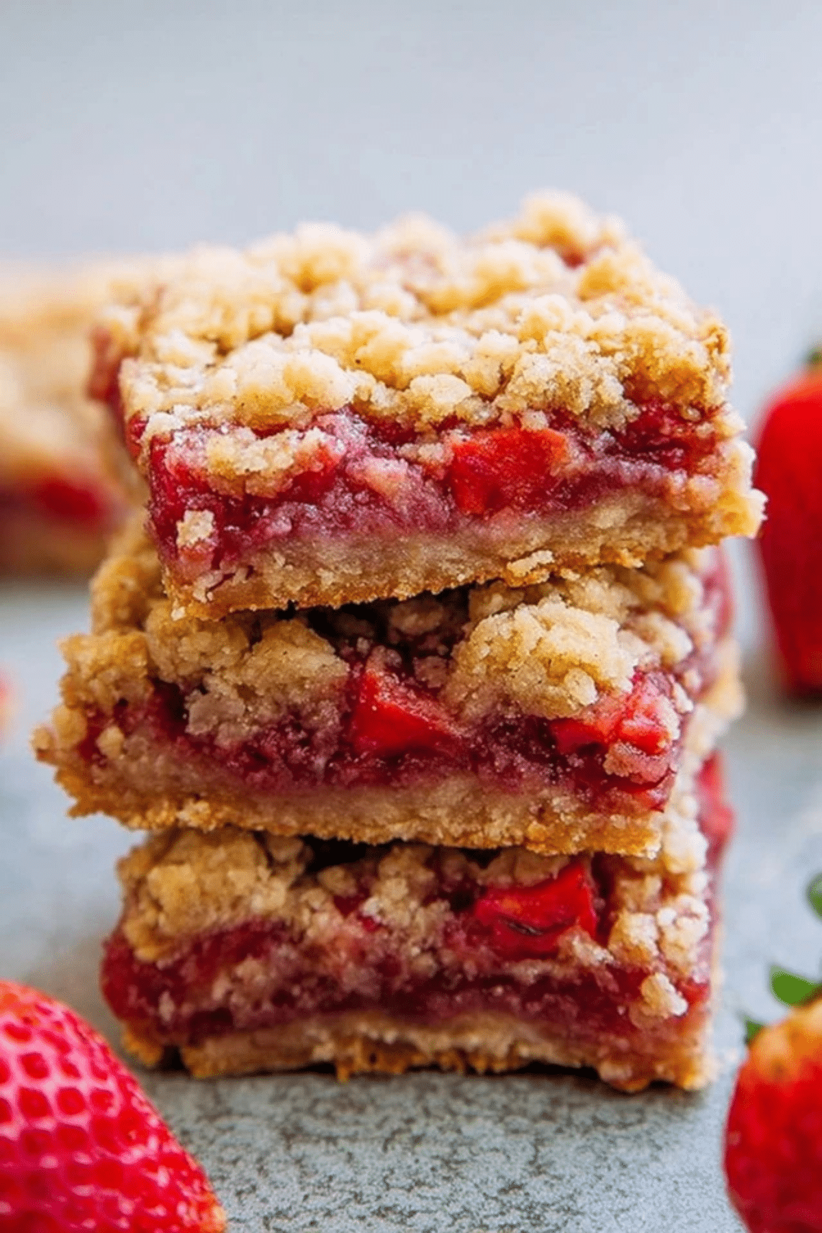 Strawberry Oatmeal Crumble Bars