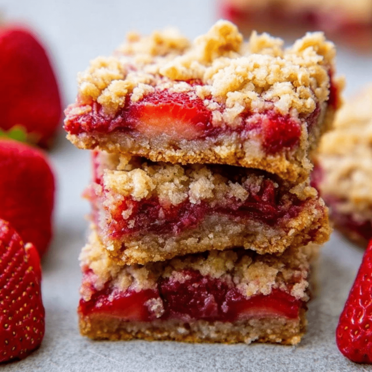 Strawberry Oatmeal Crumble Bars