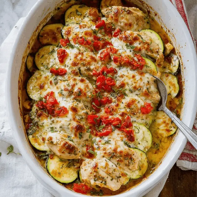 Mediterranean Chicken Zucchini Bake