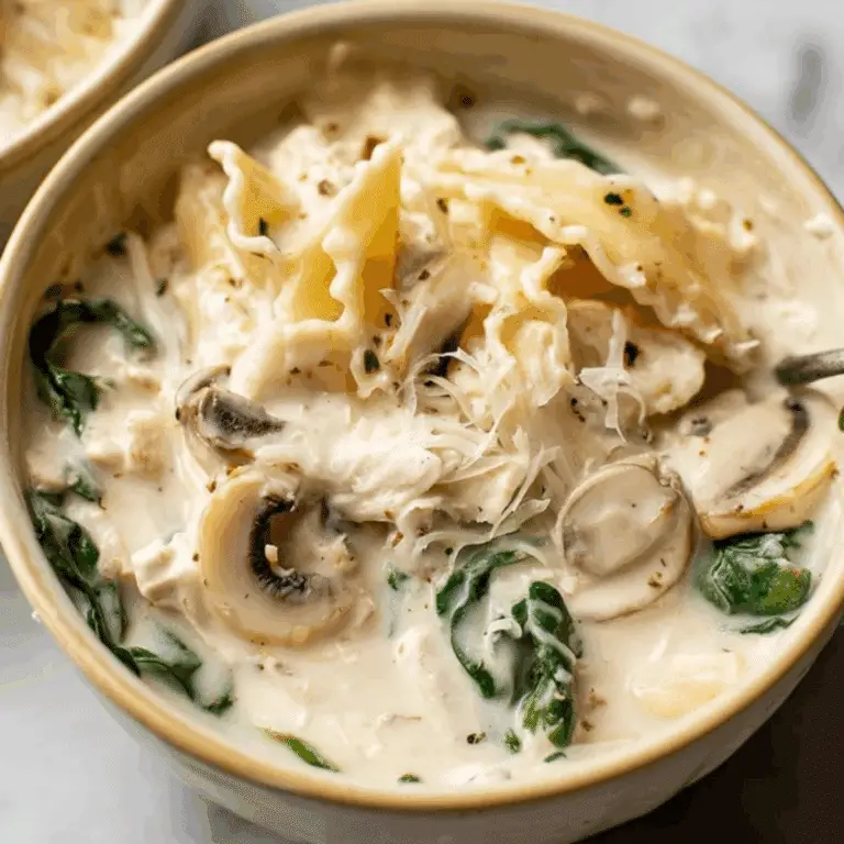 creamy Alfredo lasagna soup