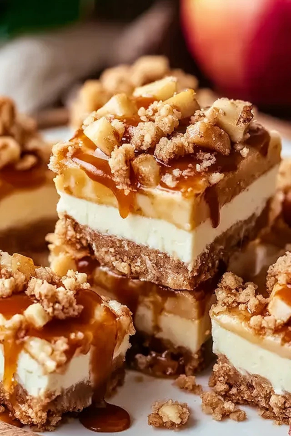Caramel Apple Cheesecake Bars