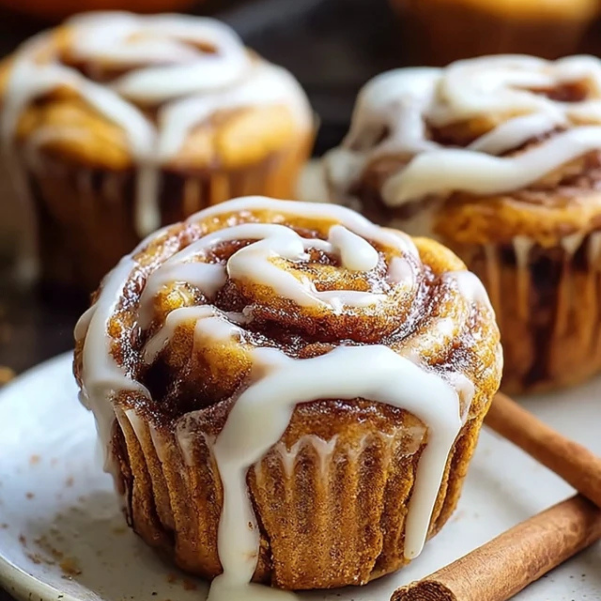 Pumpkin Cinnamon Roll Muffins - Quite Chefy